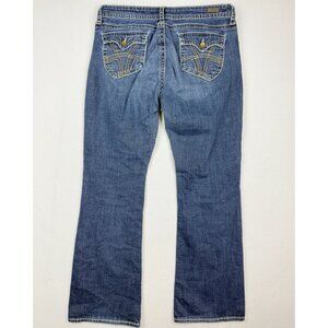 Kut from the Kloth Natalie Bootcut Contrast‎ Stitch Jeans Sz 14 Flap Pockets